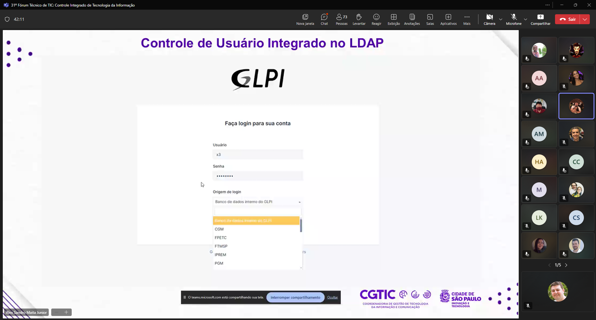 31º Fórum Técnico de TIC_ Controle Integrado de Tecnologia da Informação _ Microsoft Teams 10_12_2024 14_32_28