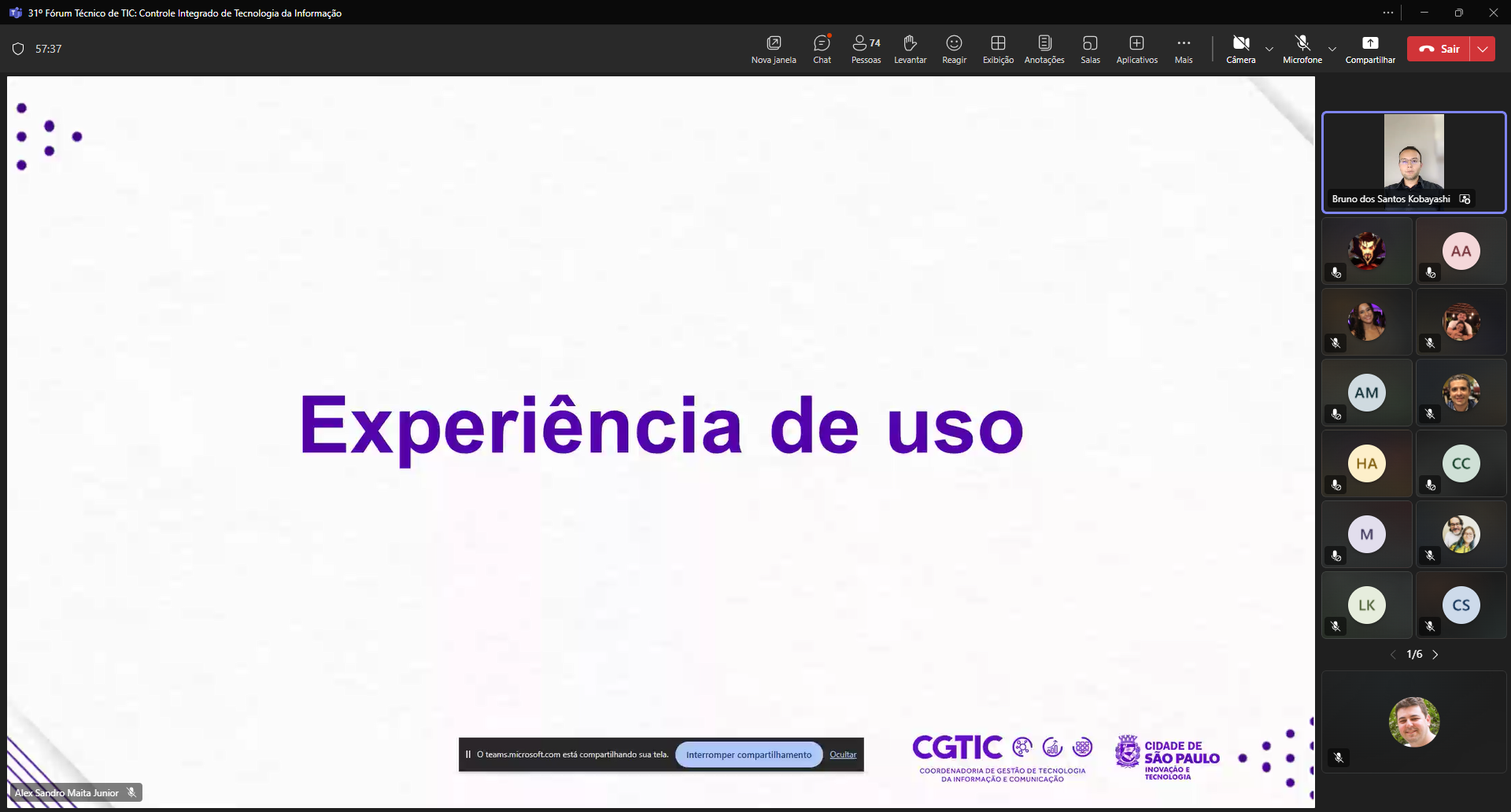 31º Fórum Técnico de TIC_ Controle Integrado de Tecnologia da Informação _ Microsoft Teams 10_12_2024 14_47_54